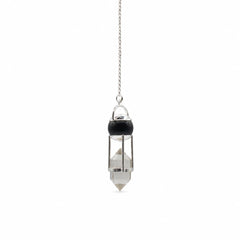 Shadow Seer - Double Power Pendulum - Obsidian Globe - Clear Quartz Double Terminated