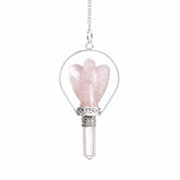 Angel Pendulum with Ring- Rose Quartz