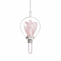 Angel Pendulum with Ring- Rose Quartz
