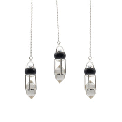Shadow Seer - Double Power Pendulum - Obsidian Globe - Clear Quartz Double Terminated