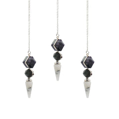Psychic Gateway Edition - Three Piece Pendulum - Multi Fluorite - Labradorite - Rainbow Moonstone