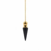 Secret Cavity Discovery of Truth Pendulum - Black Agate - Gold Plated